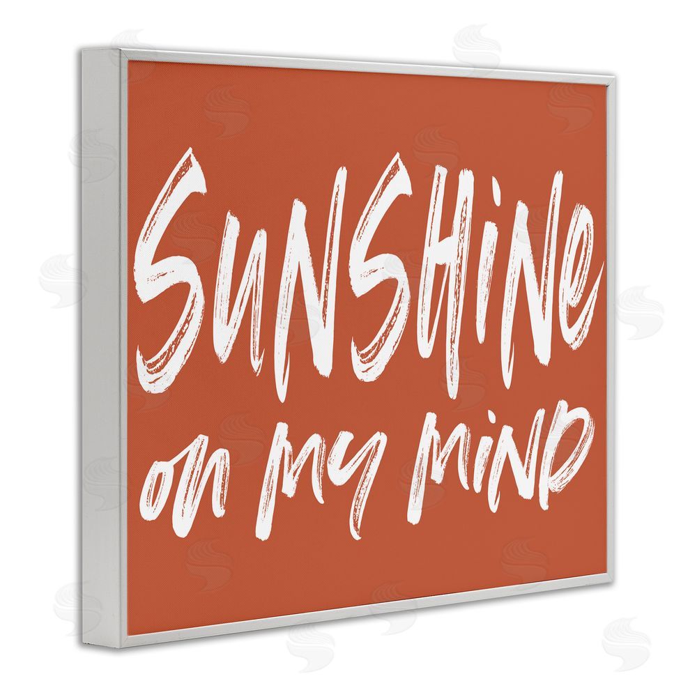 Lettered and Lined Sunshine State Of Mind Brown White Framed Giclee Print Wall Art