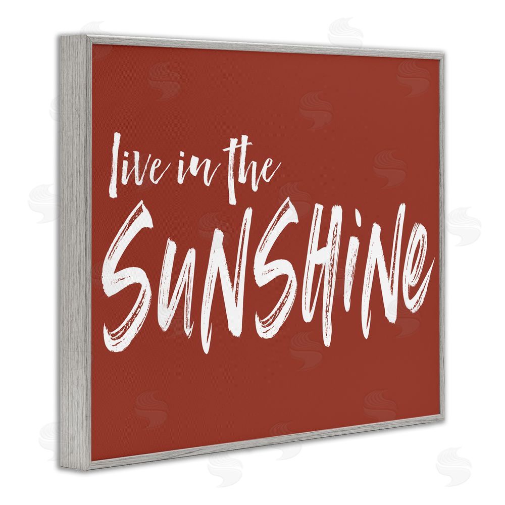 Lettered and Lined Live In The Sunshine Brown Gray Framed Giclee Print Wall Art