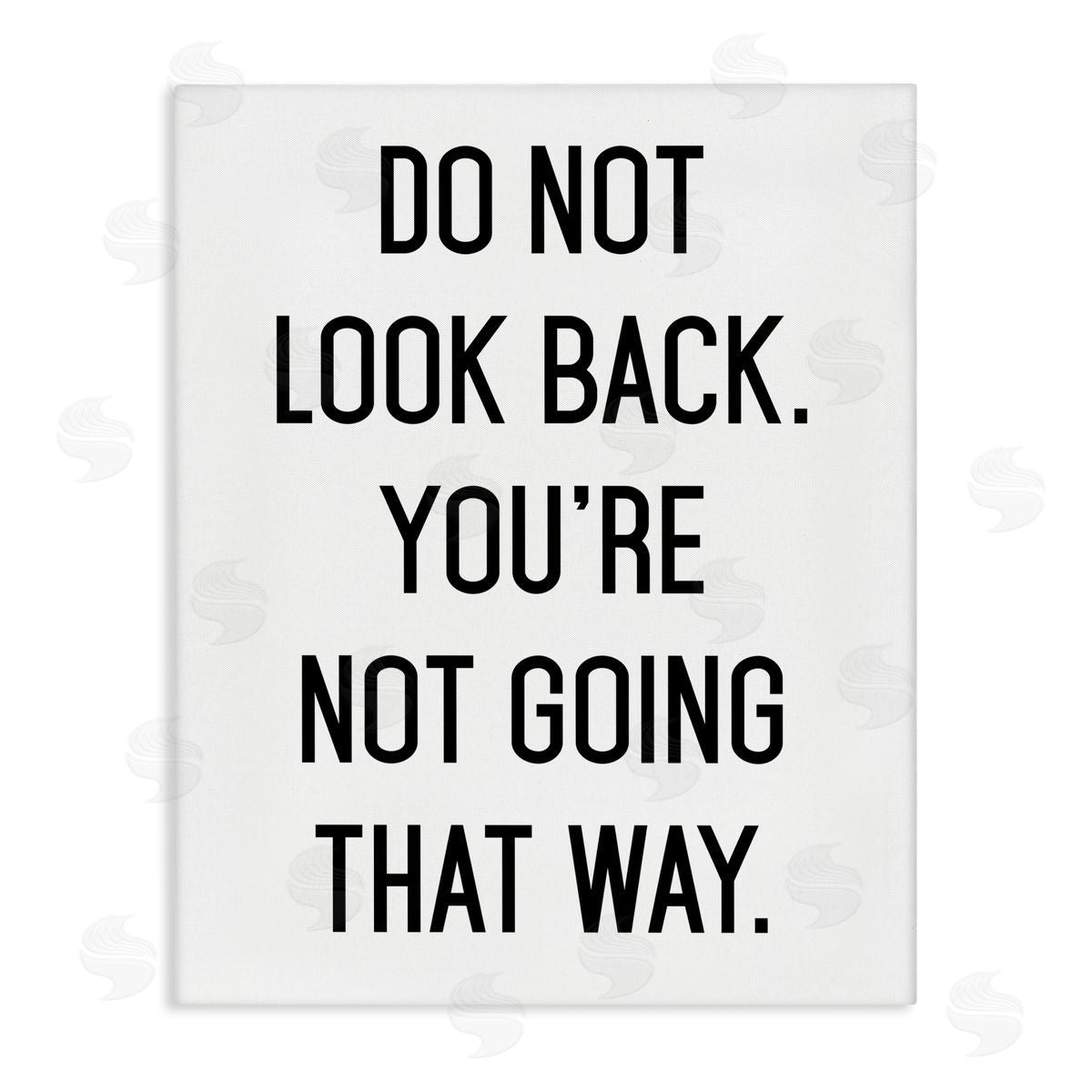 Lettered and Lined Don't Look Back Motivational Stretched Canvas Wall Art Print