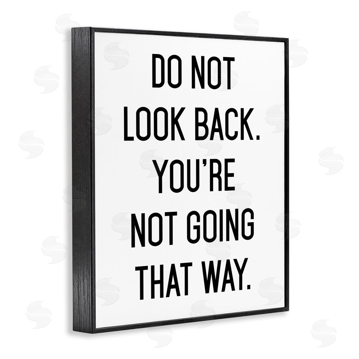 Lettered and Lined Don't Look Back Motivational Black Framed Giclee Print Wall Art