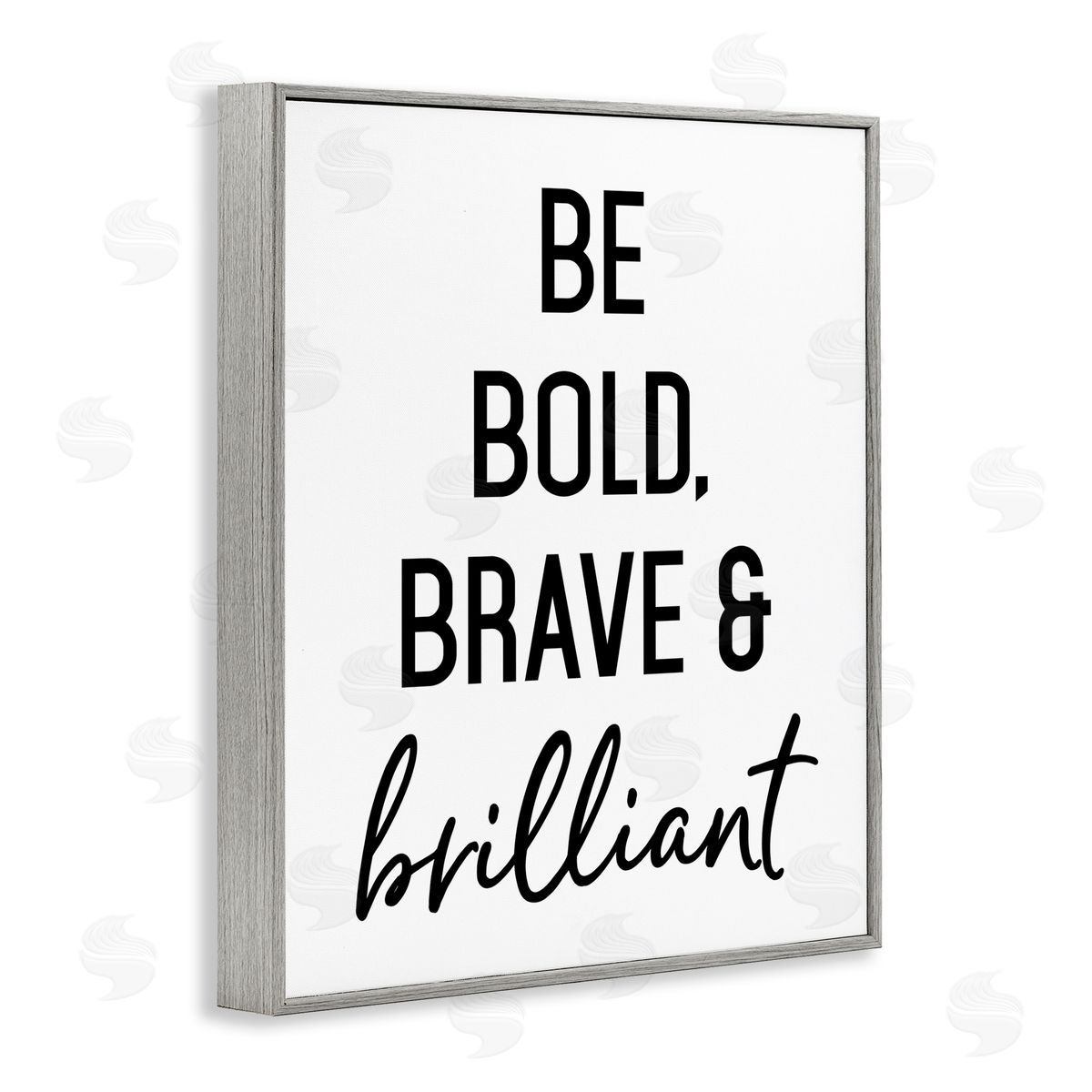Lettered and Lined Bold Brave & Brilliant Gray Framed Giclee Print Wall Art