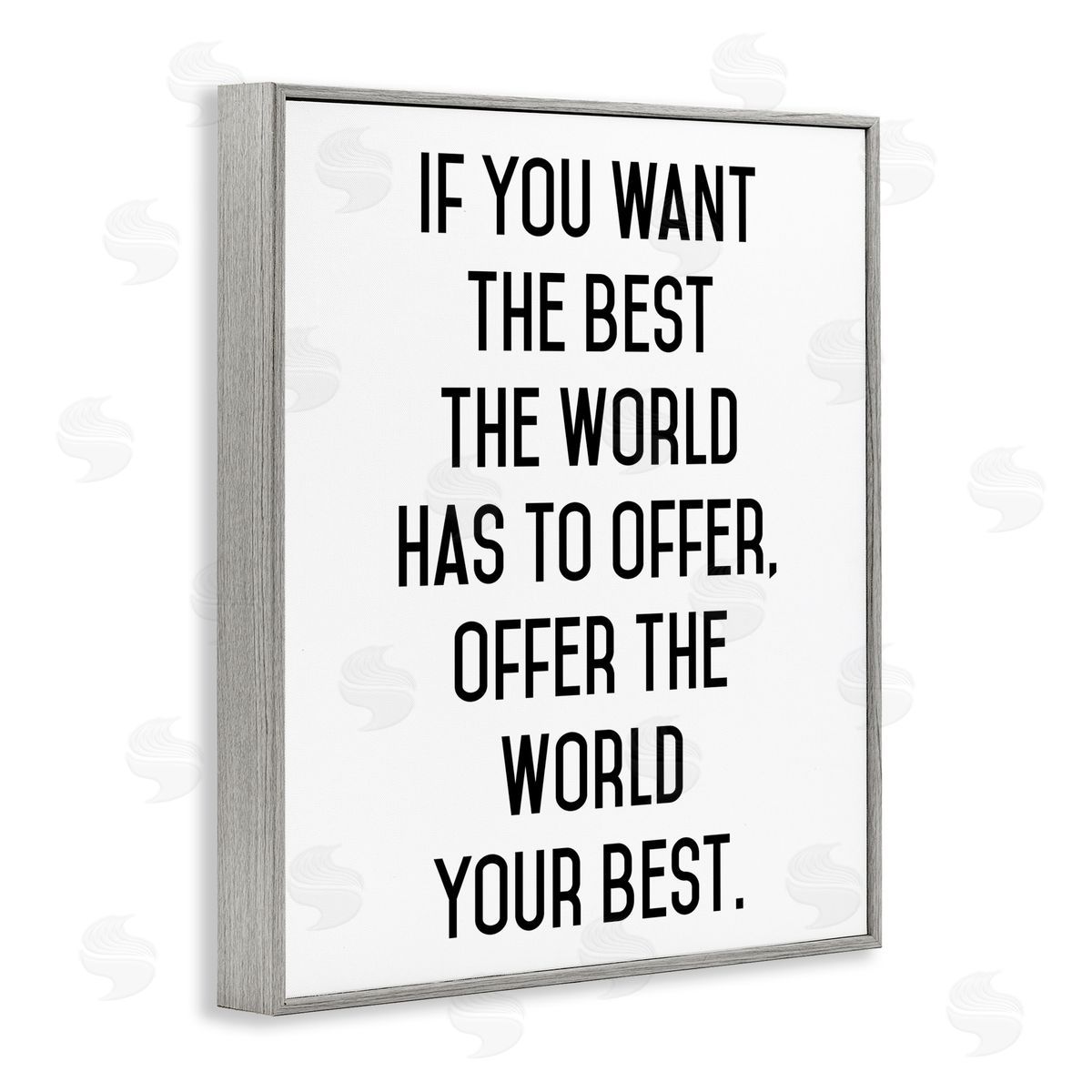Lettered and Lined Offer The World Your Best Gray Framed Giclee Print Wall Art