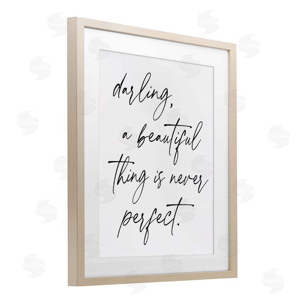 Lettered and Lined A Beautiful Thing Is Never Perfect Brown Framed Print Under Glass Wall Art