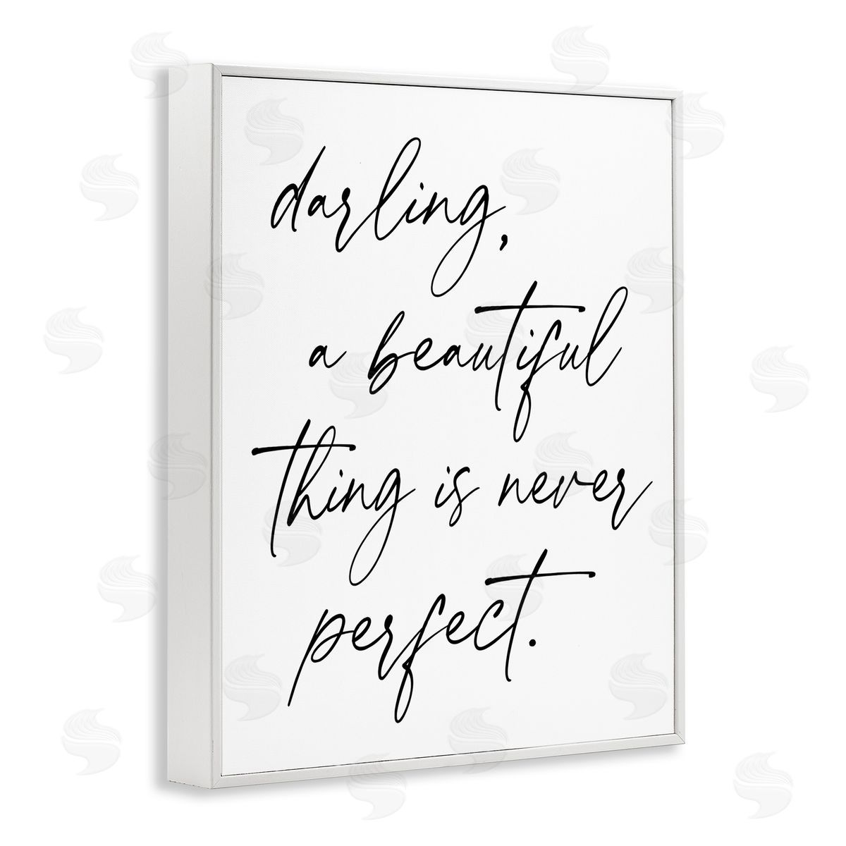 Lettered and Lined A Beautiful Thing Is Never Perfect White Framed Giclee Print Wall Art