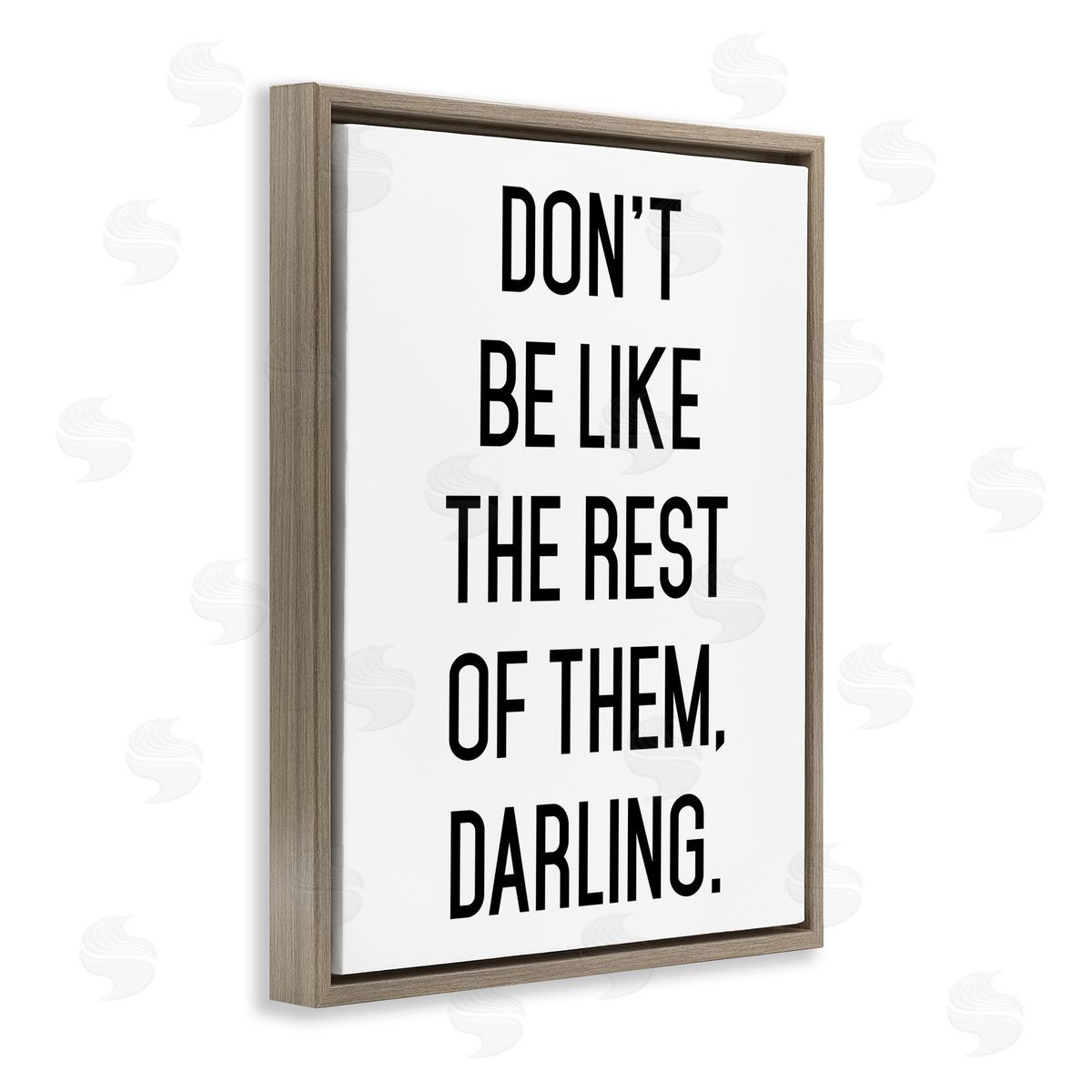 Lettered and Lined Don't Be Like The Rest Of Them Brown Floating Frame Canvas Wall Art Print