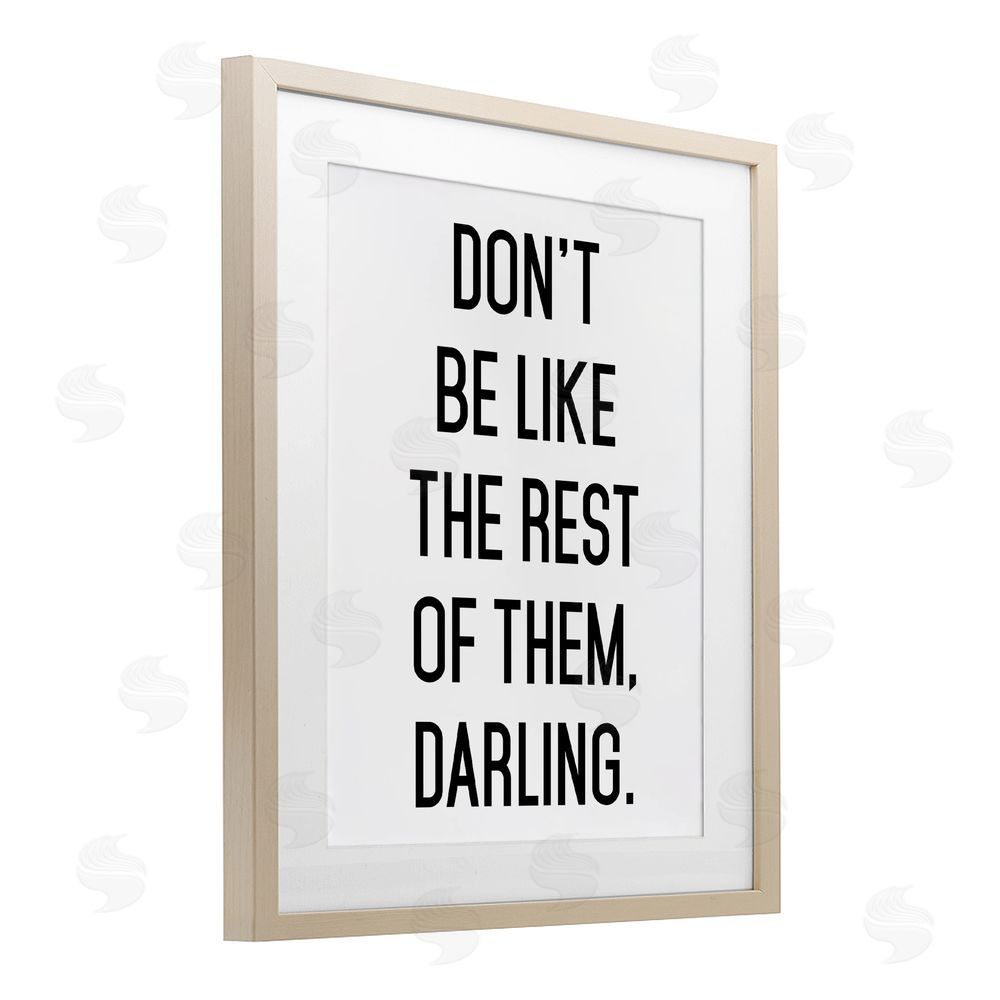 Lettered and Lined Don't Be Like The Rest Of Them Brown Framed Print Under Glass Wall Art