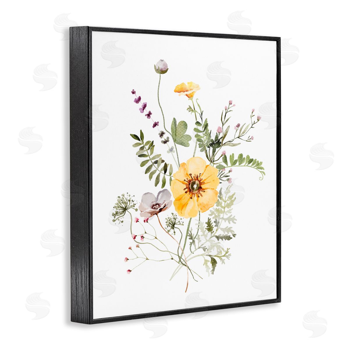 Lettered and Lined Gardening Herb Blooms Black Framed Giclee Print Wall Art