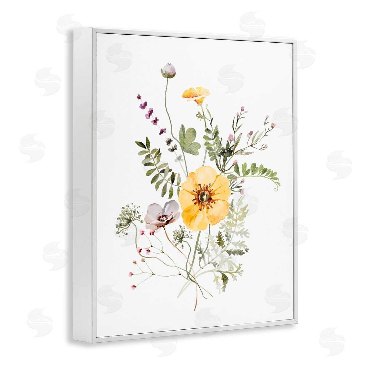 Lettered and Lined Gardening Herb Blooms White Framed Giclee Print Wall Art