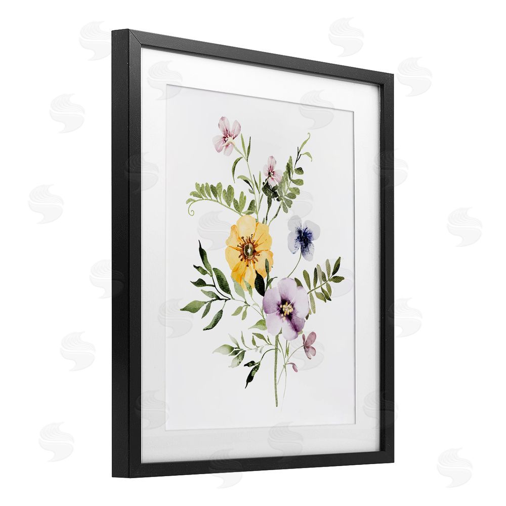 Lettered and Lined Garden Herbs Blooming Black Framed Print Under Glass Wall Art