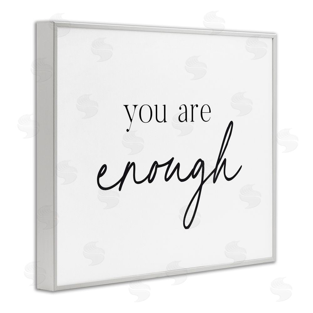 Lettered and Lined You Are Enough Sentiment White Framed Giclee Print Wall Art