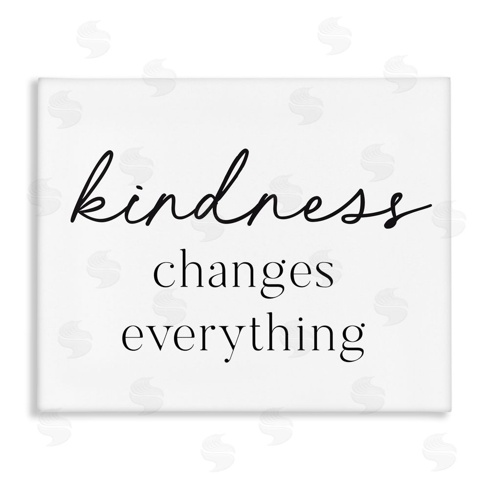 Lettered and Lined Kindness Changes Everything Stretched Canvas Wall Art Print
