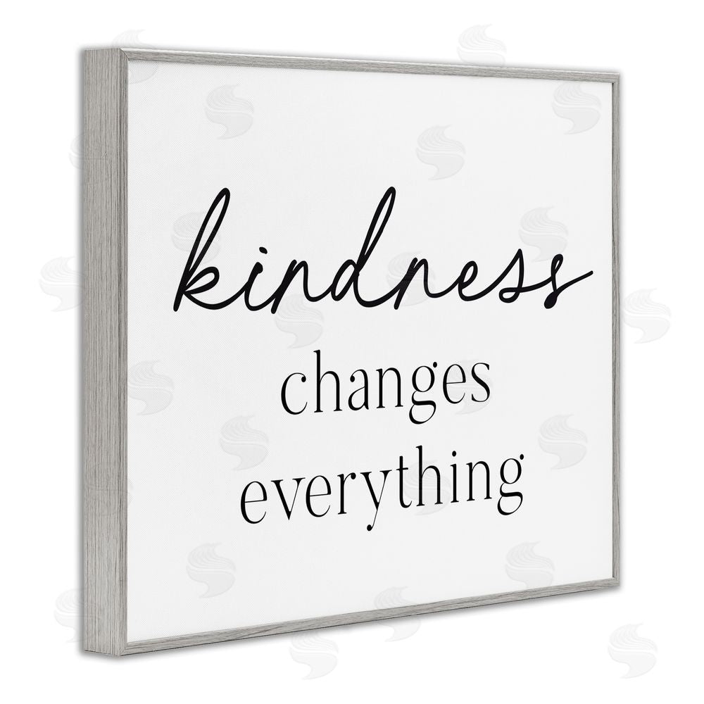 Lettered and Lined Kindness Changes Everything Gray Framed Giclee Print Wall Art