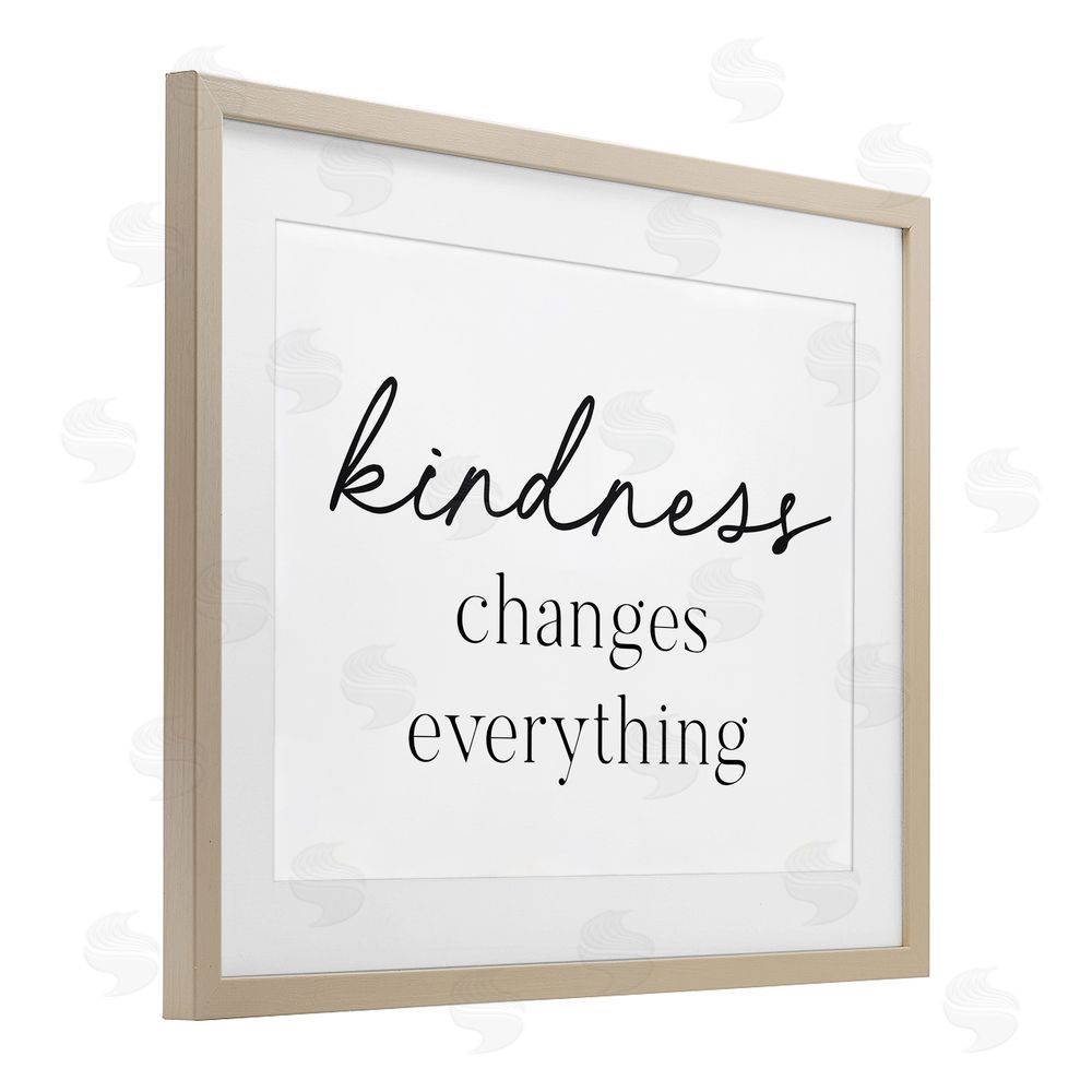 Lettered and Lined Kindness Changes Everything Brown Framed Print Under Glass Wall Art