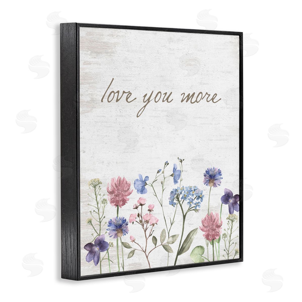 Lettered and Lined Love You More Wildflowers Black Framed Giclee Print Wall Art