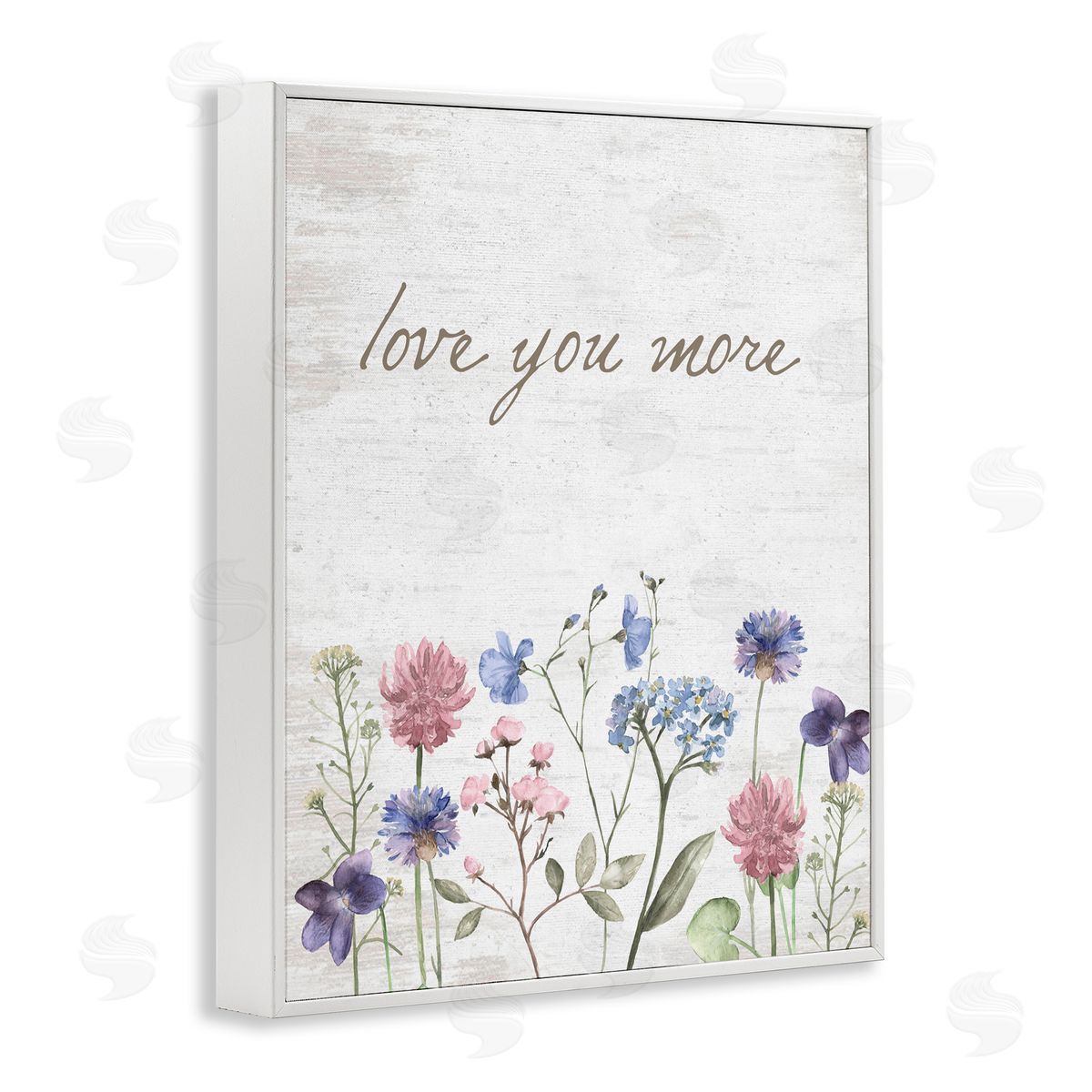 Lettered and Lined Love You More Wildflowers White Framed Giclee Print Wall Art