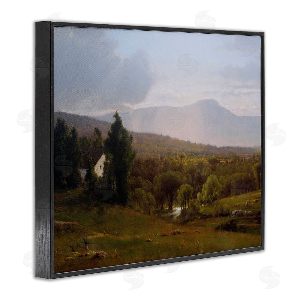 Lettered and Lined Cabins in Peaceful Vista Black Framed Giclee Print Wall Art