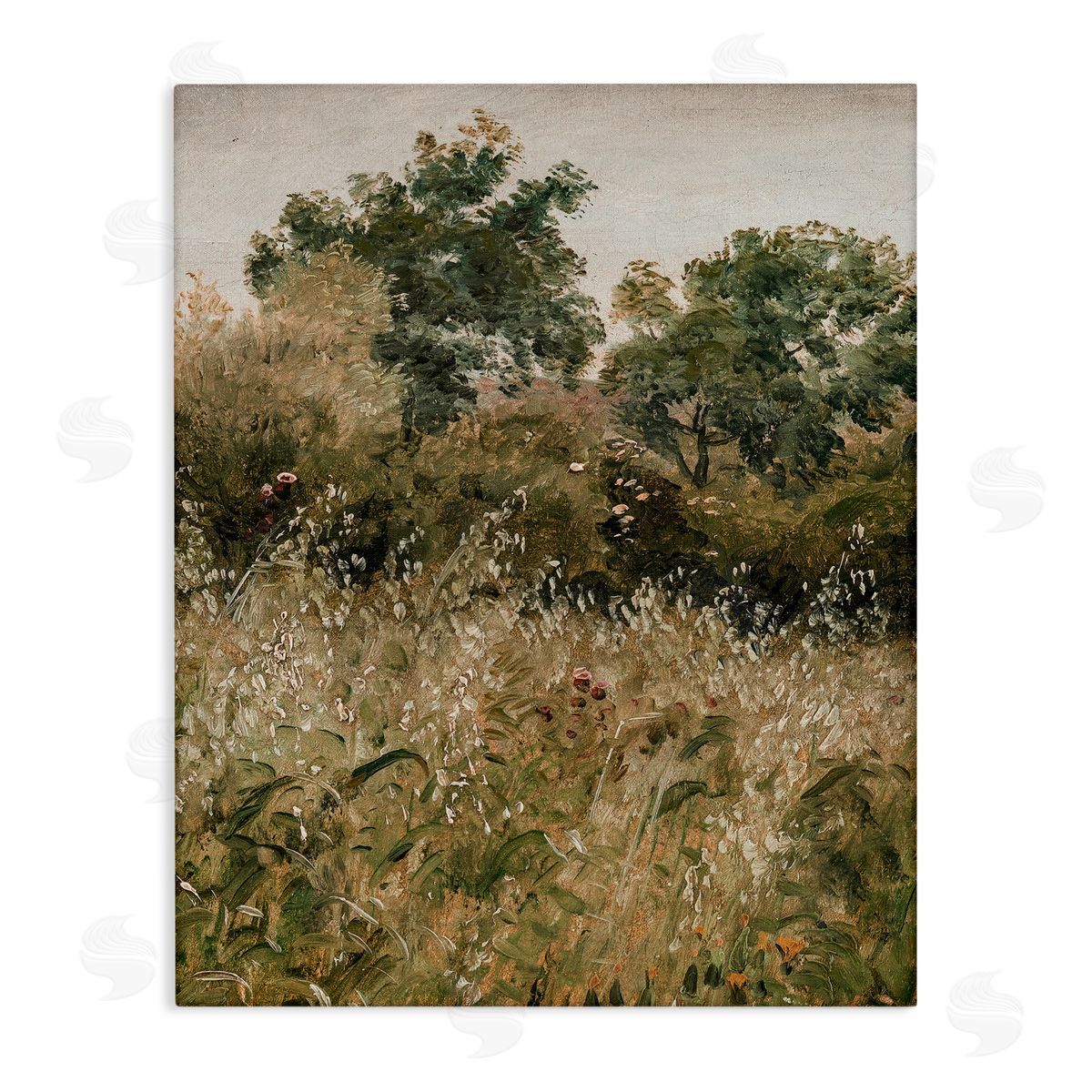 Lettered and Lined Dense Forest Thicket Stretched Canvas Wall Art Print