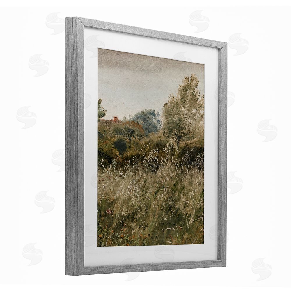 Lettered and Lined Thicket in Countryside Gray Framed Print Under Glass Wall Art