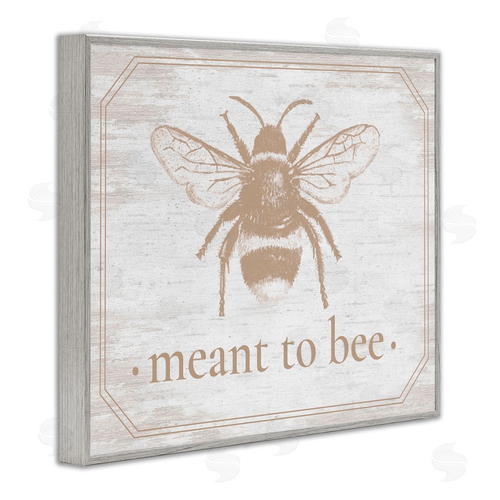 Lettered and Lined Meant To Bee Rustic Border Gray Framed Giclee Print Wall Art