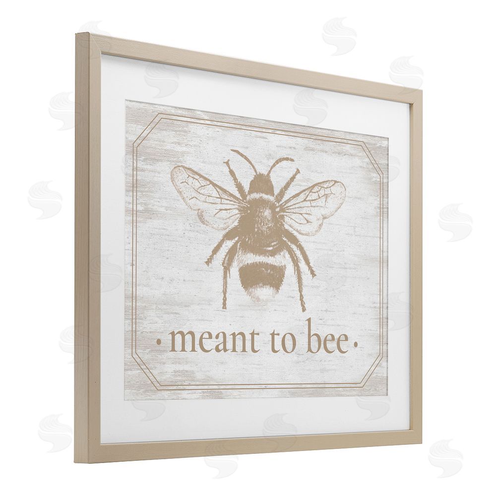 Lettered and Lined Meant To Bee Rustic Border Brown Framed Print Under Glass Wall Art