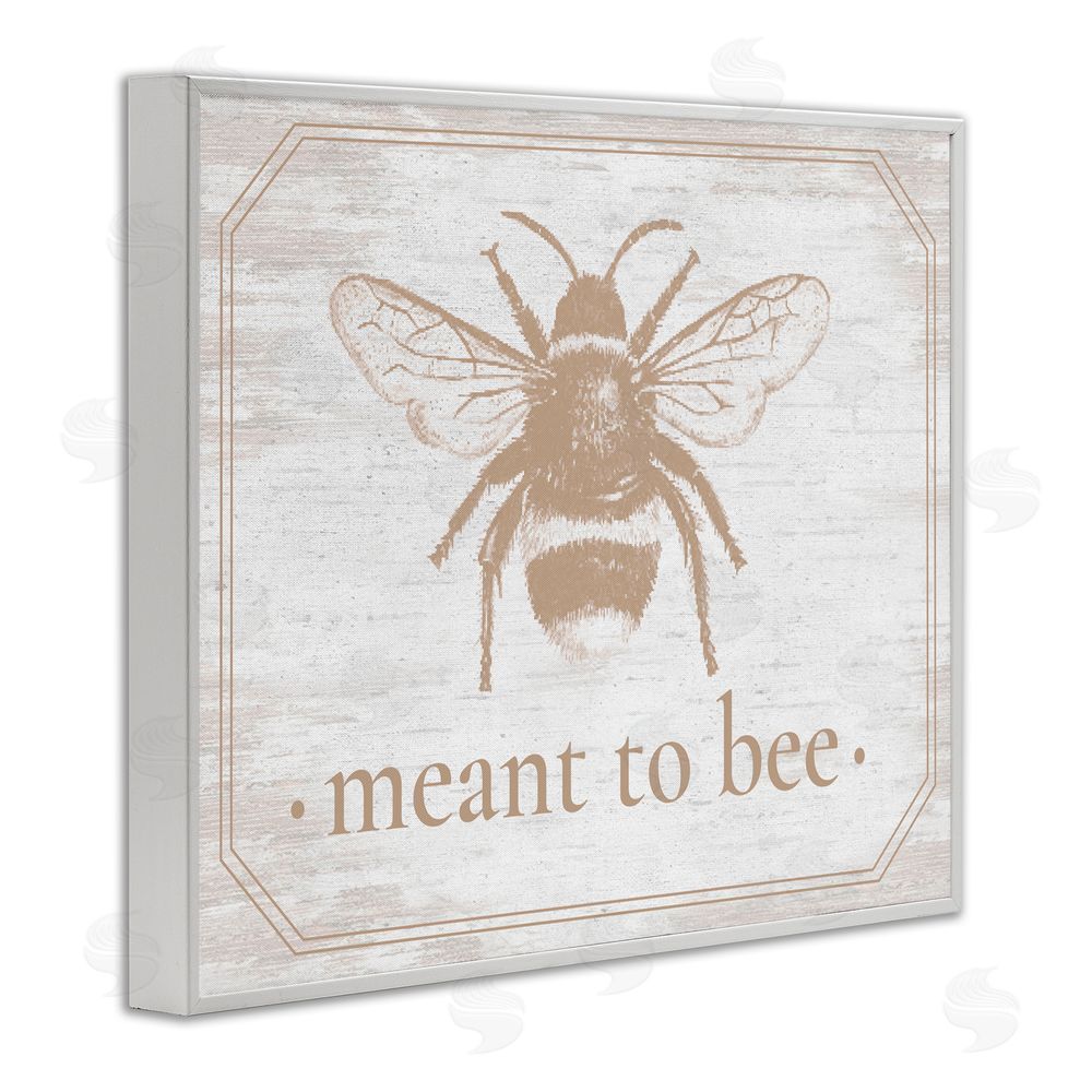 Lettered and Lined Meant To Bee Rustic Border White Framed Giclee Print Wall Art