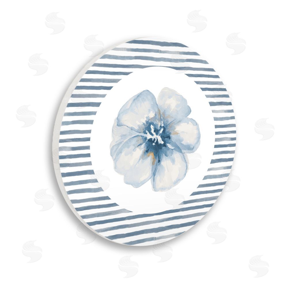 Patricia Pinto Wavy Stripes with Blossom Wooden Wall Plaque Art Print