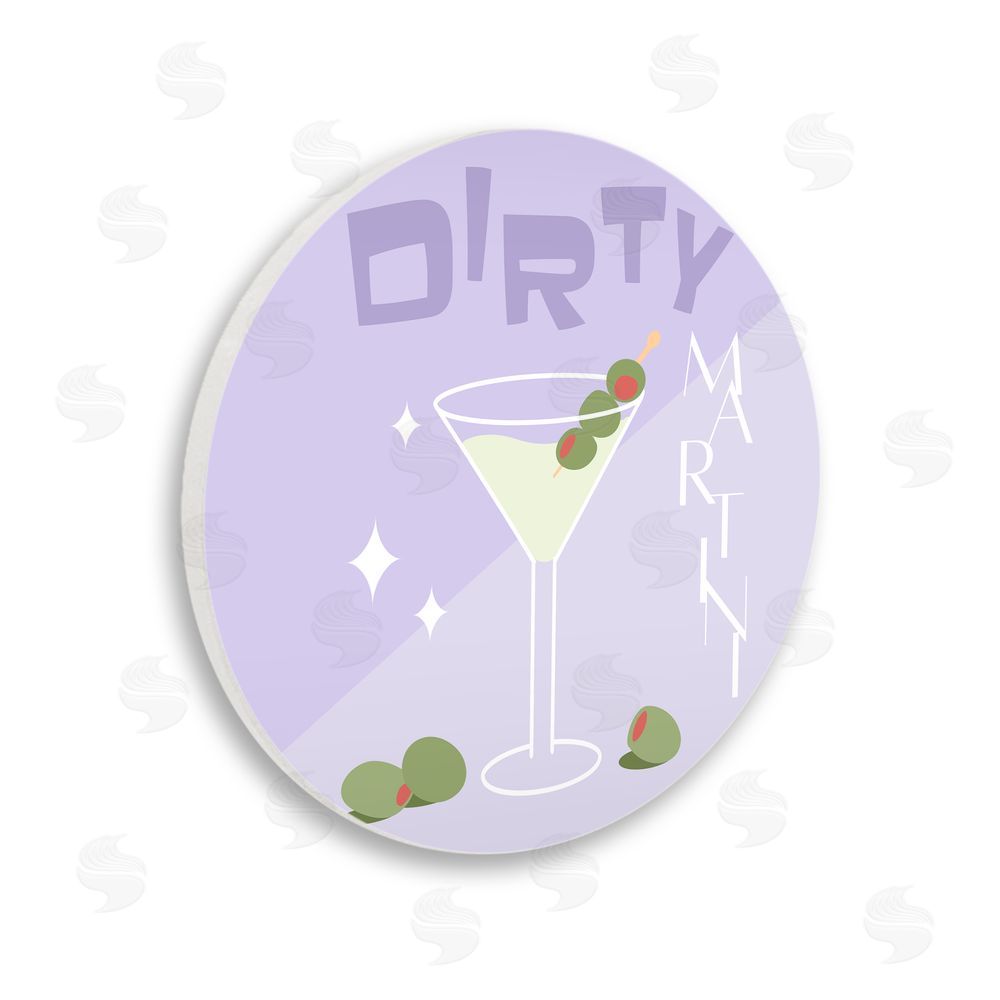 Anna Quach Dirty Martini Funky Cocktail Wooden Wall Plaque Art Print