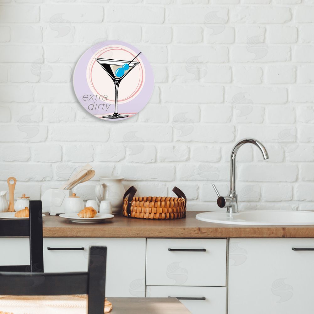 Elizabeth Medley Extra Dirty Olive Martini Circular Wall Plaque Art Print in Room