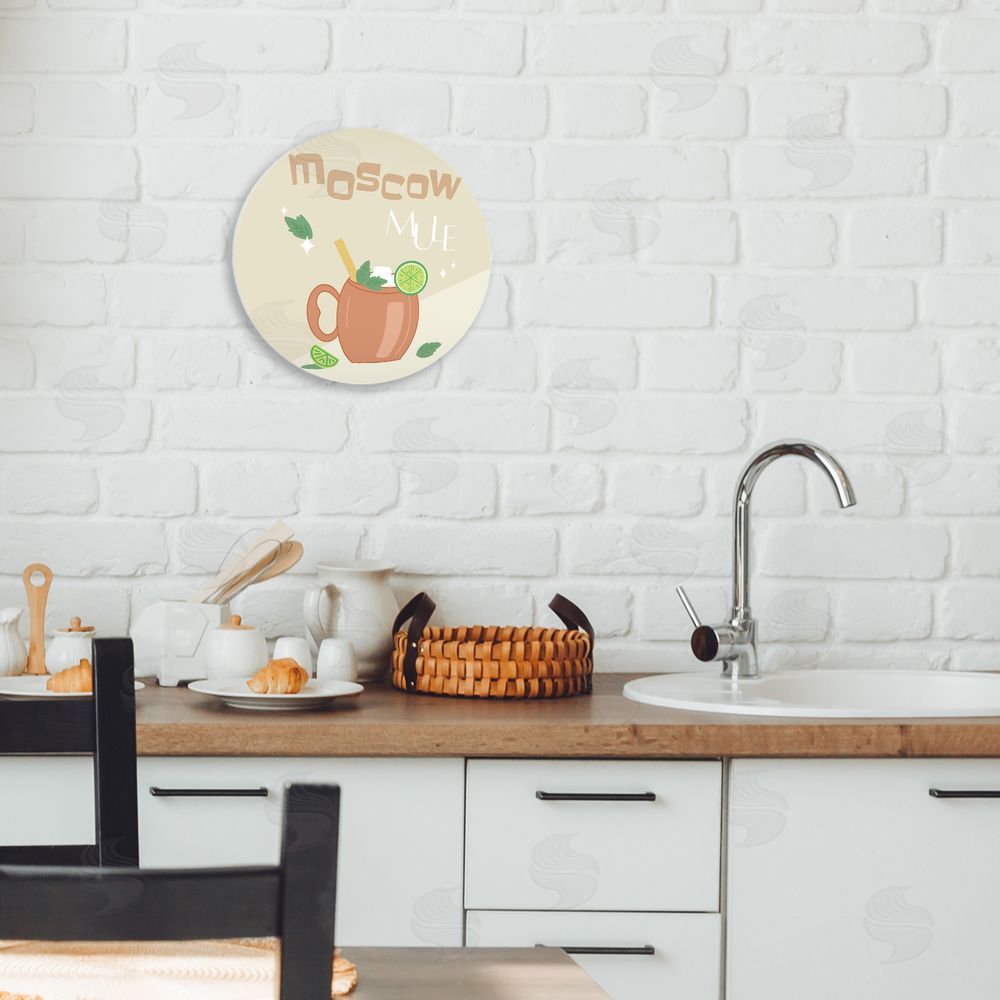 Anna Quach Moscow Mule Funky Cocktail Circular Wall Plaque Art Print in Room