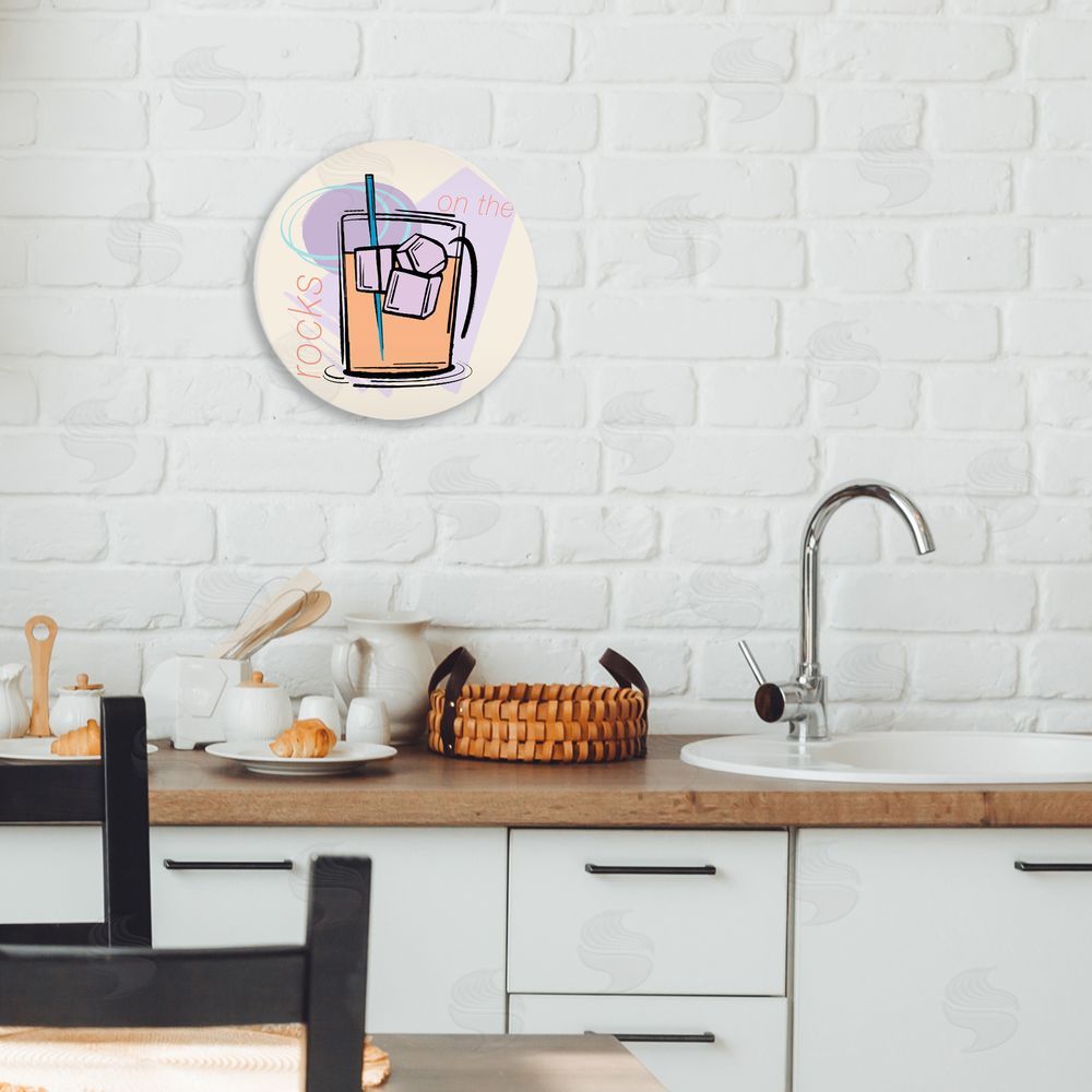Elizabeth Medley On The Rocks Icy Drink Circular Wall Plaque Art Print in Room