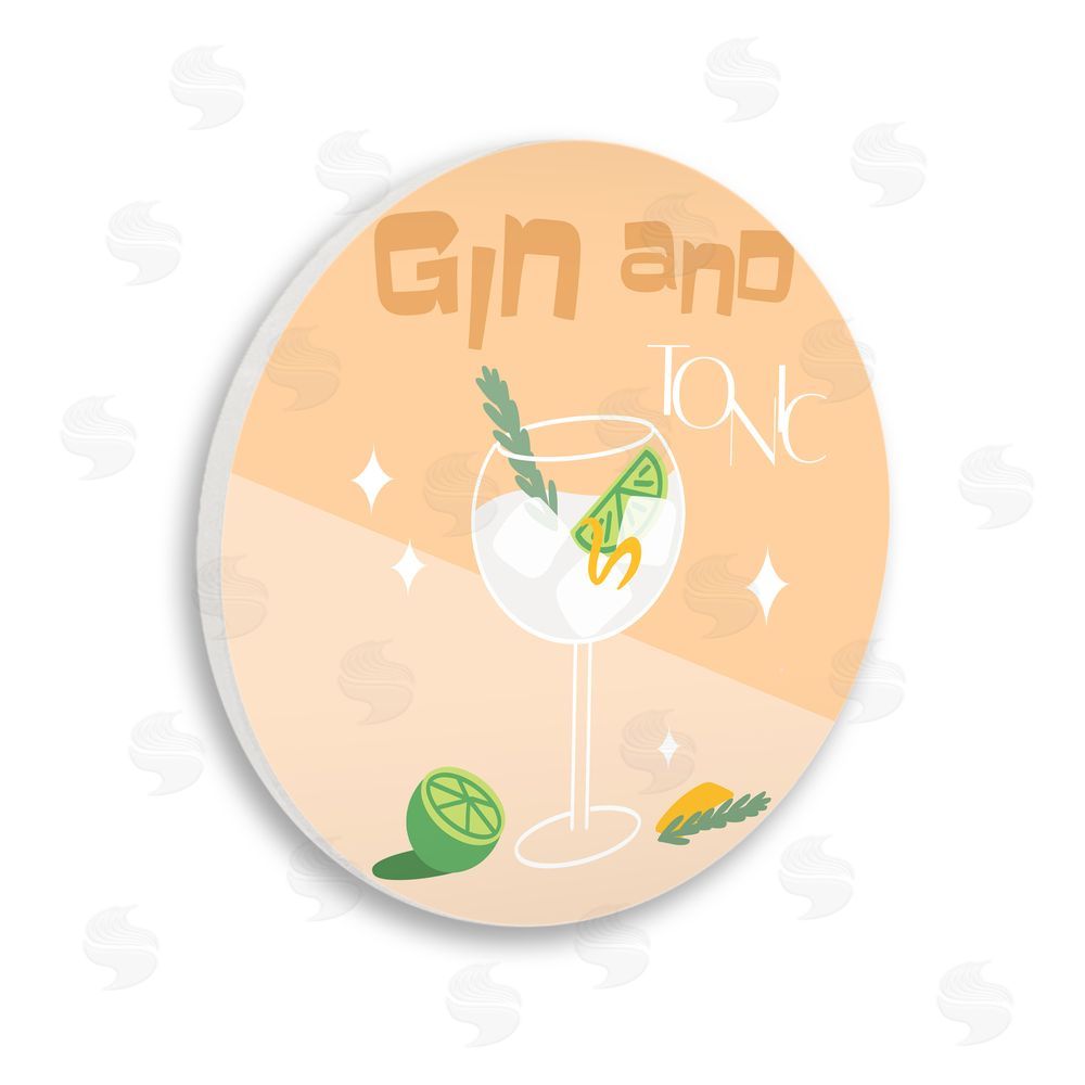 Anna Quach Funky Gin And Tonic Wooden Wall Plaque Art Print