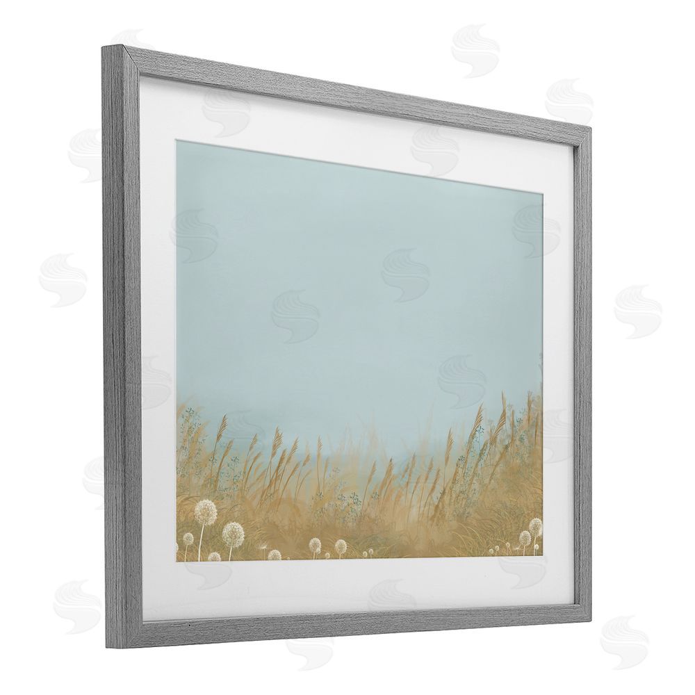 Renel Peters Misty Meadows Blowing in Wind Gray Framed Print Under Glass Wall Art
