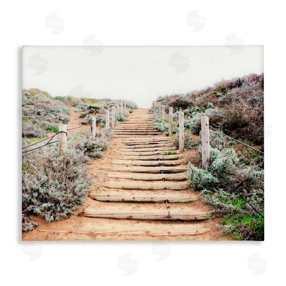Leah Noel Art Wooden Stairway to Heaven Stretched Canvas Wall Art Print