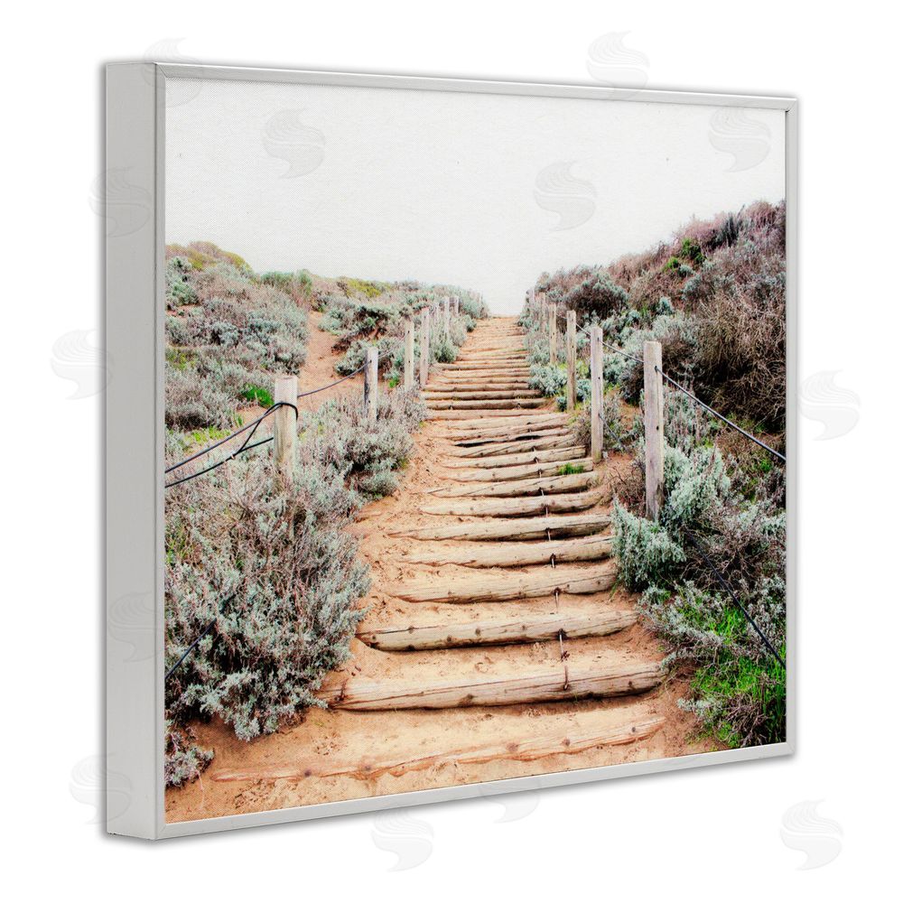 Leah Noel Art Wooden Stairway to Heaven White Framed Giclee Print Wall Art
