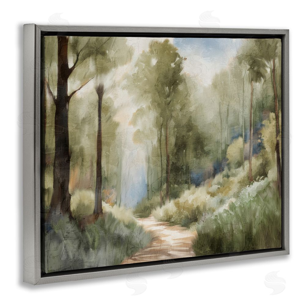 Kim Allen Hazy Atmospheric Walk Gray Floating Frame Canvas Wall Art Print