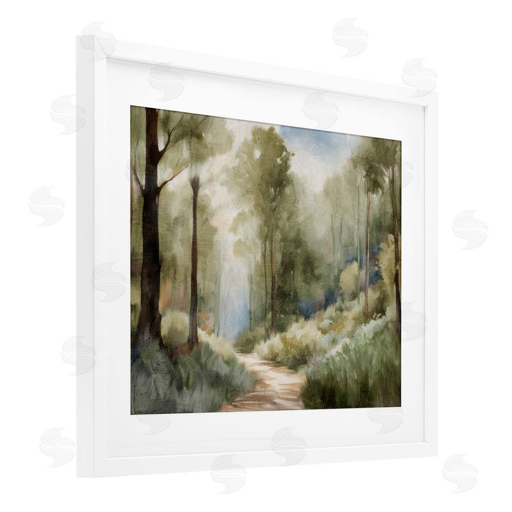 Kim Allen Hazy Atmospheric Walk White Framed Print Under Glass Wall Art