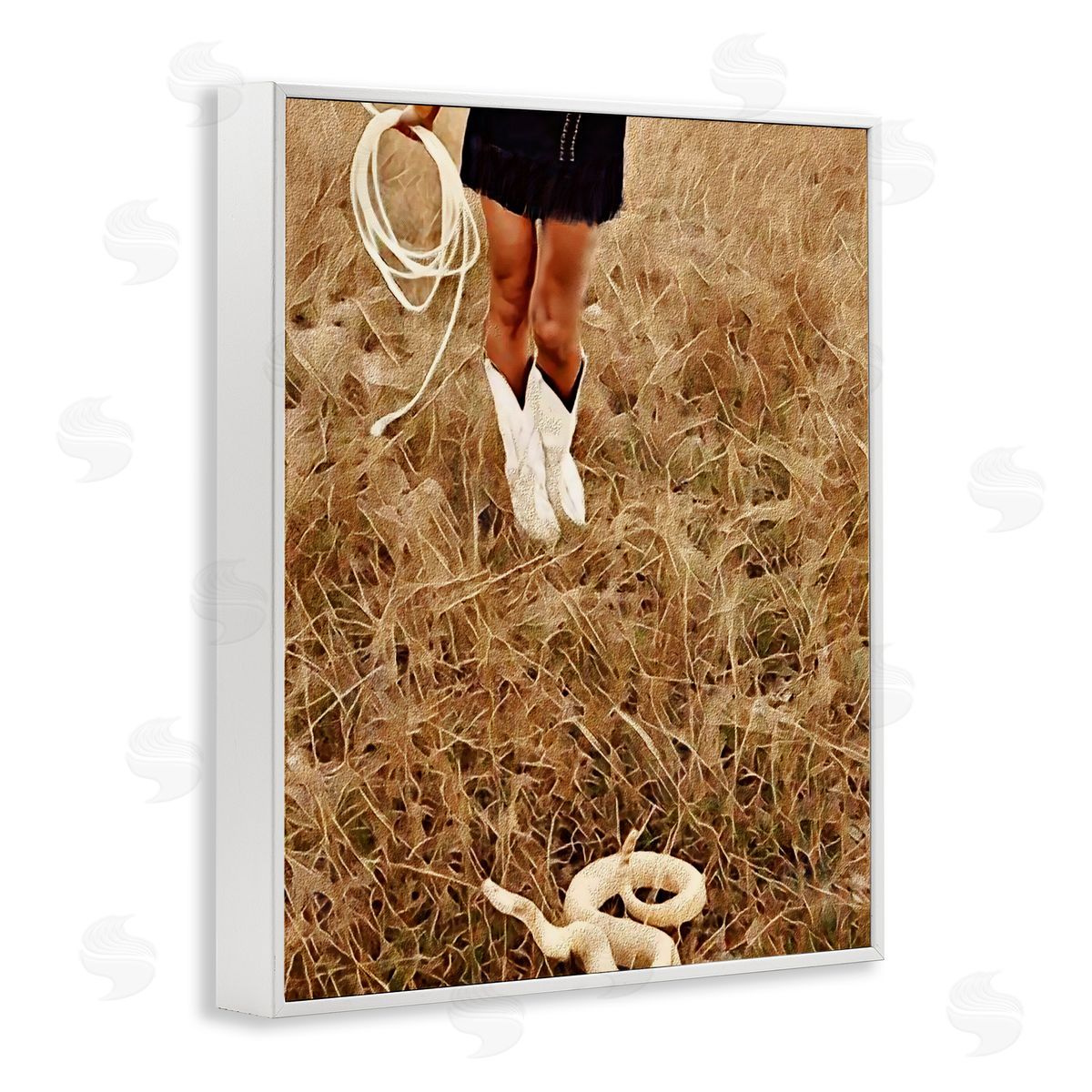 Jesse Keith With Her Lasso & Snake White Framed Giclee Print Wall Art