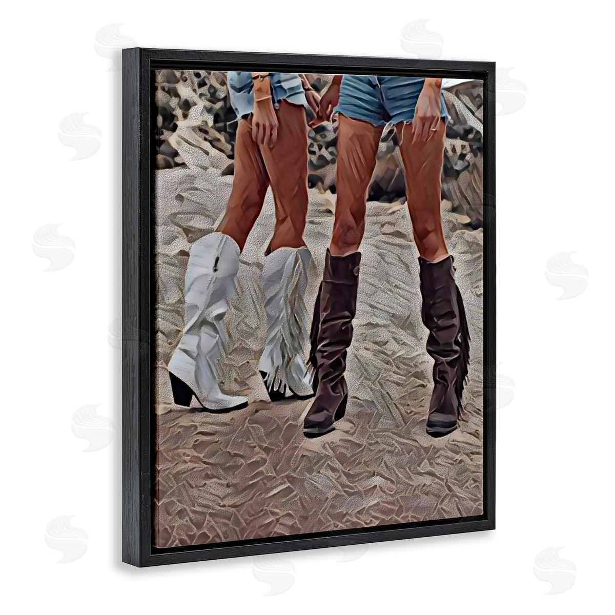Jesse Keith Rodeo Girls Friendship Black Floating Frame Canvas Wall Art Print