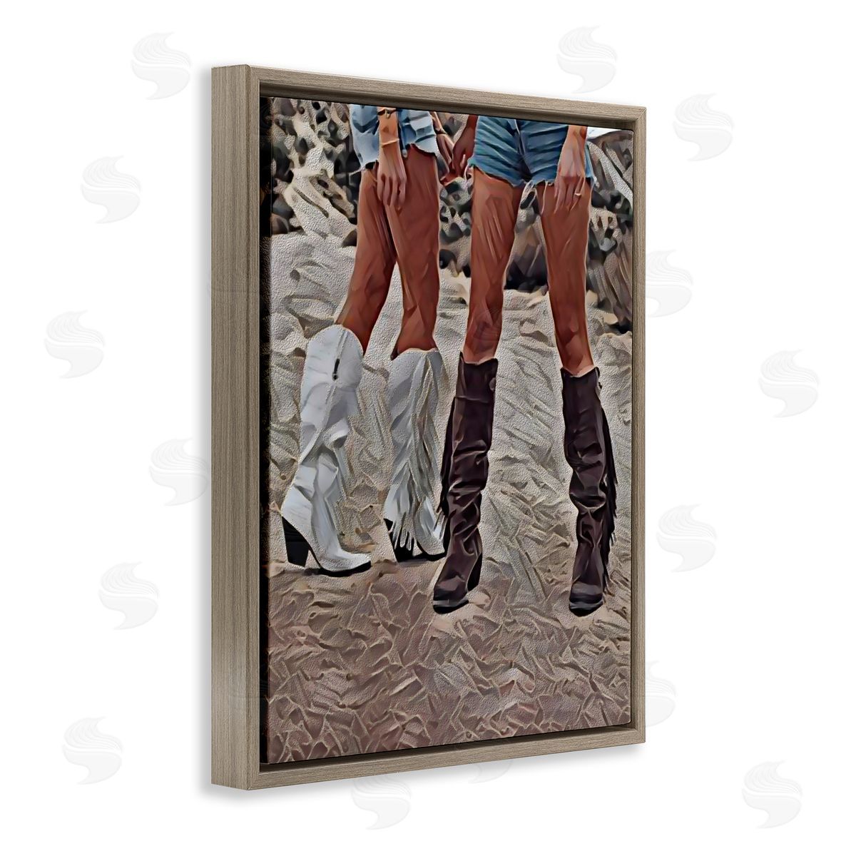 Jesse Keith Rodeo Girls Friendship Brown Floating Frame Canvas Wall Art Print