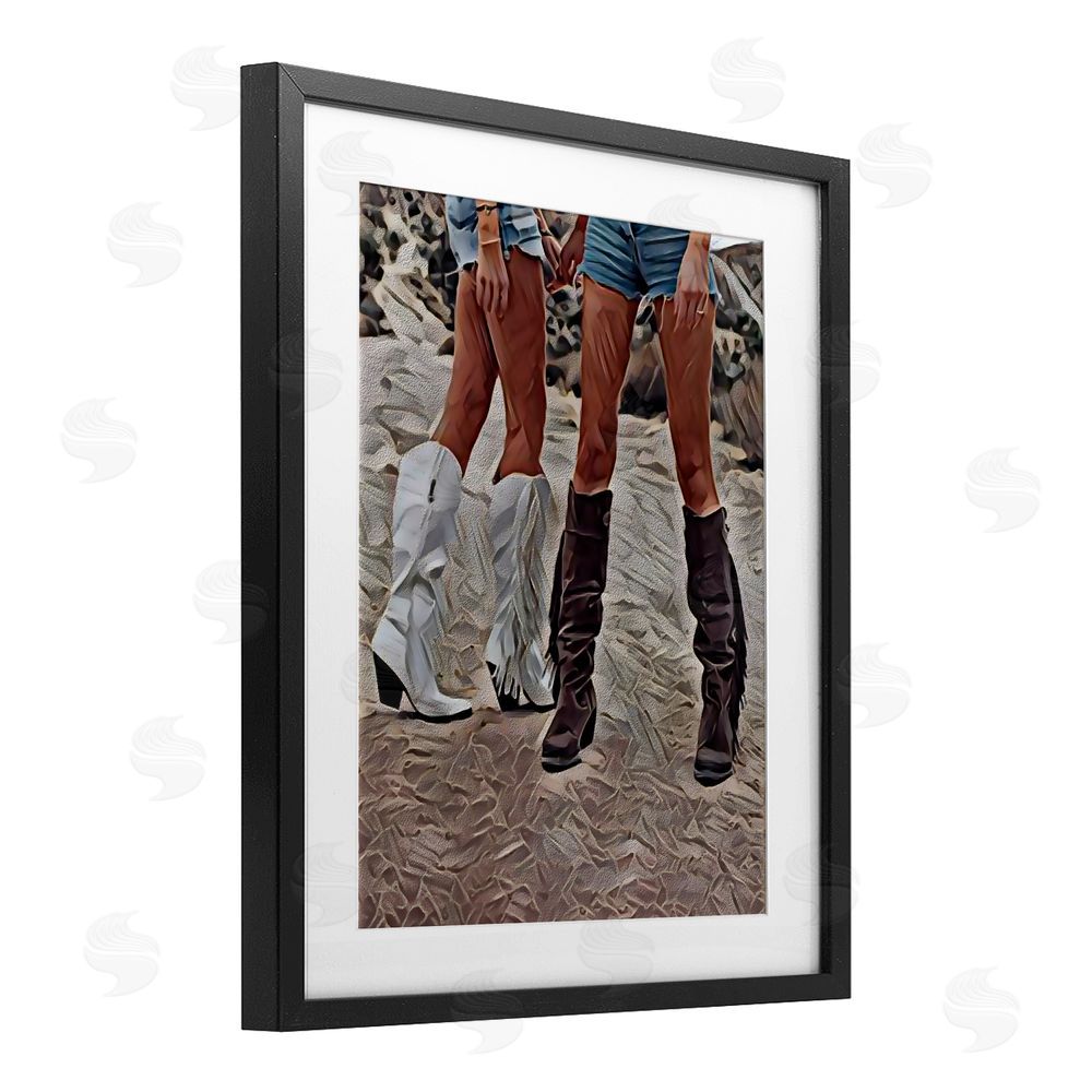 Jesse Keith Rodeo Girls Friendship Black Framed Print Under Glass Wall Art