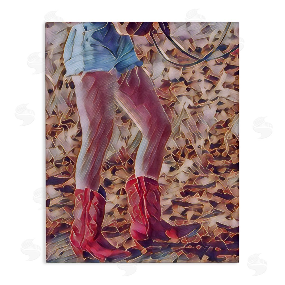 Jesse Keith Rancher Gal Cowgirl Stretched Canvas Wall Art Print