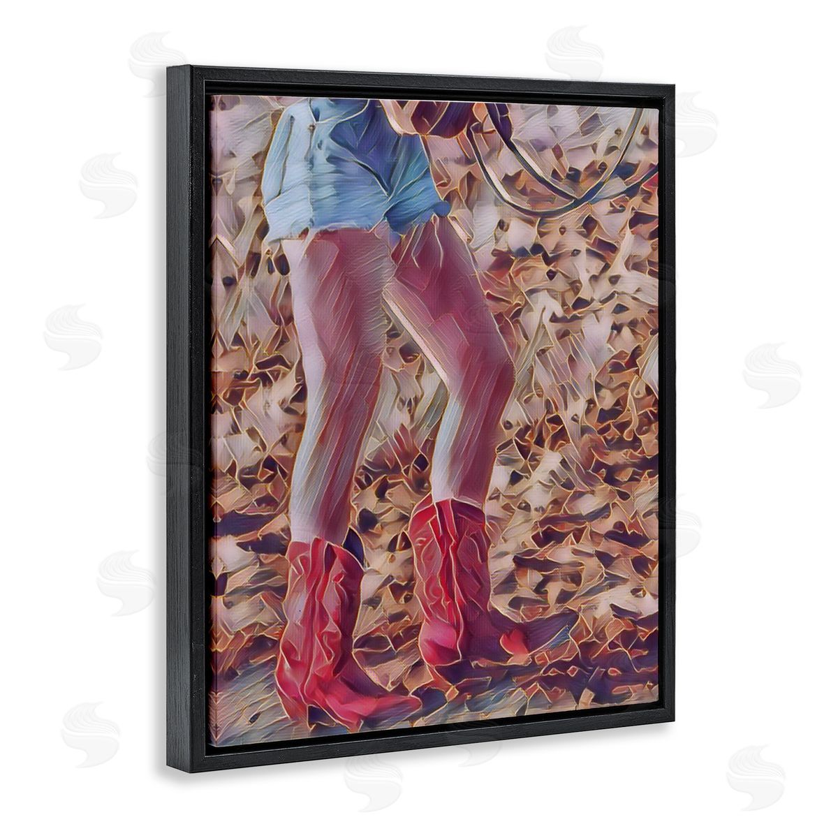 Jesse Keith Rancher Gal Cowgirl Black Floating Frame Canvas Wall Art Print