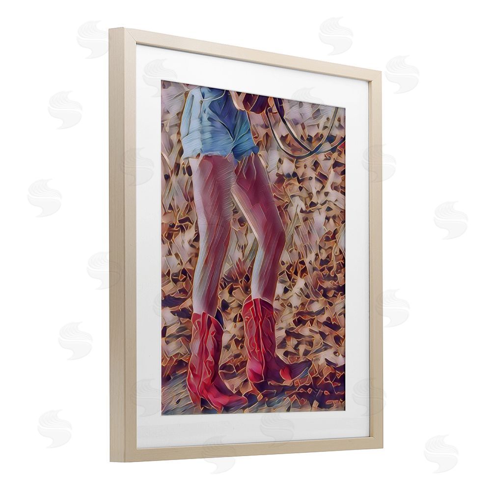 Jesse Keith Rancher Gal Cowgirl Brown Framed Print Under Glass Wall Art