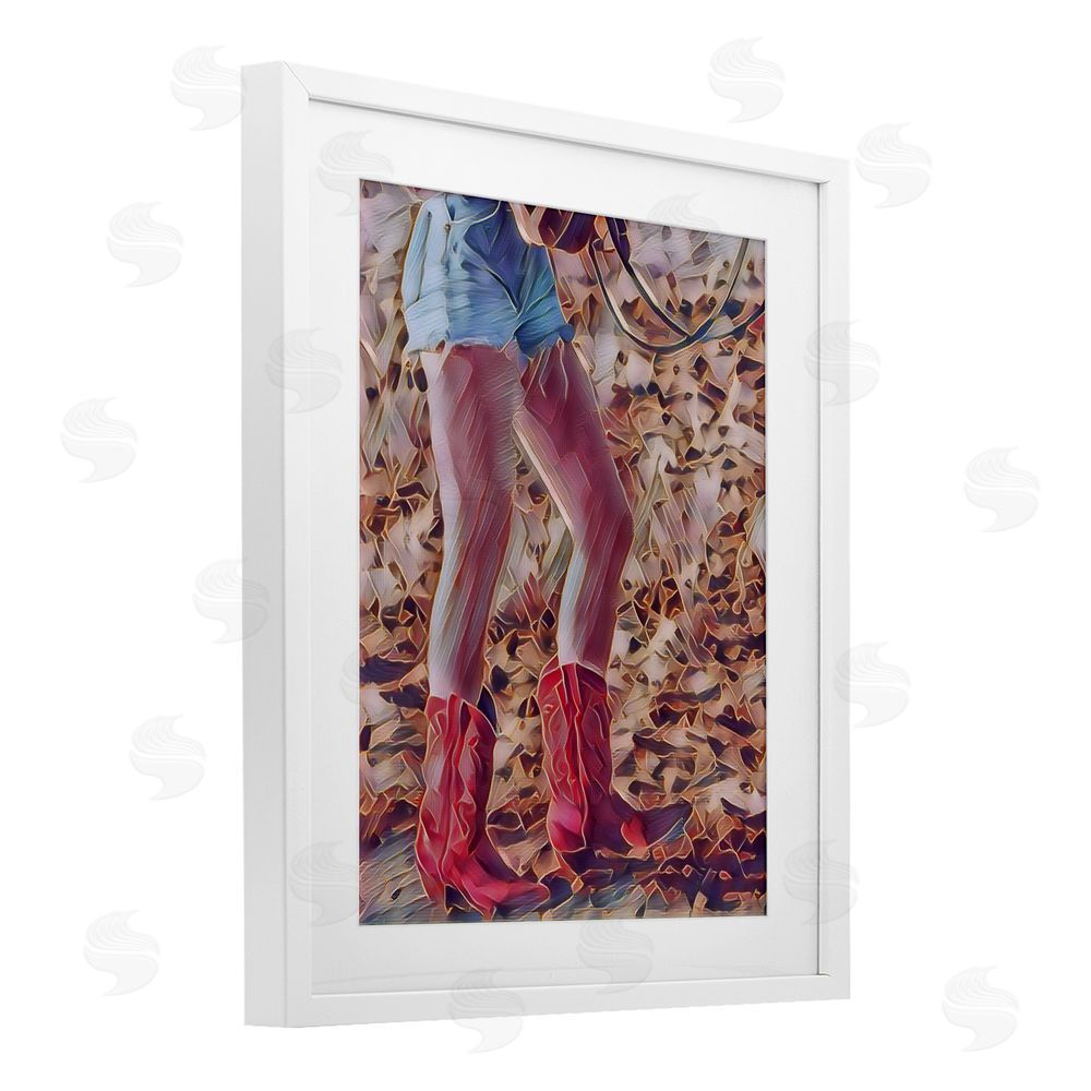 Jesse Keith Rancher Gal Cowgirl White Framed Print Under Glass Wall Art