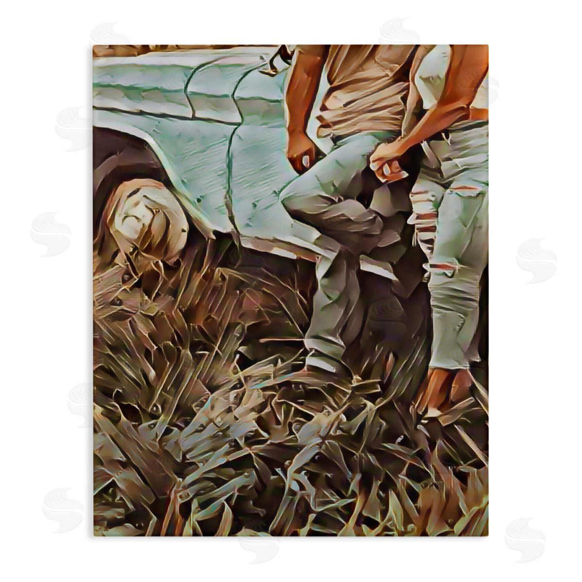 Jesse Keith Leaning In Kisses Stretched Canvas Wall Art Print