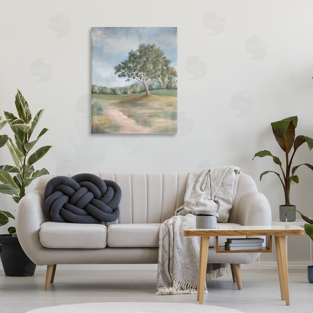 Leah Noel Art Countryside Tree Scenery Stretched Canvas Wall Art Print in Room