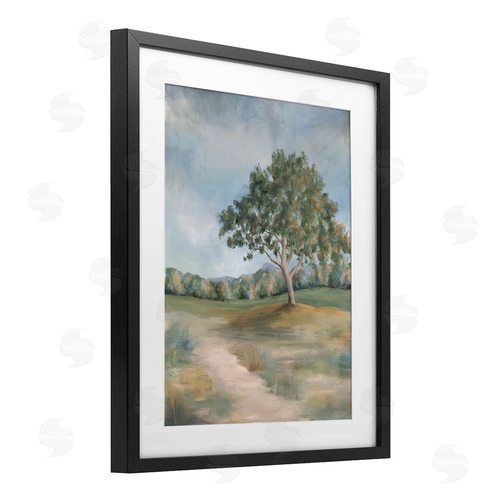Leah Noel Art Countryside Tree Scenery Black Framed Print Under Glass Wall Art
