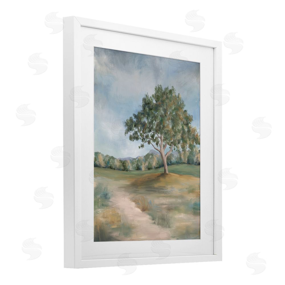 Leah Noel Art Countryside Tree Scenery White Framed Print Under Glass Wall Art