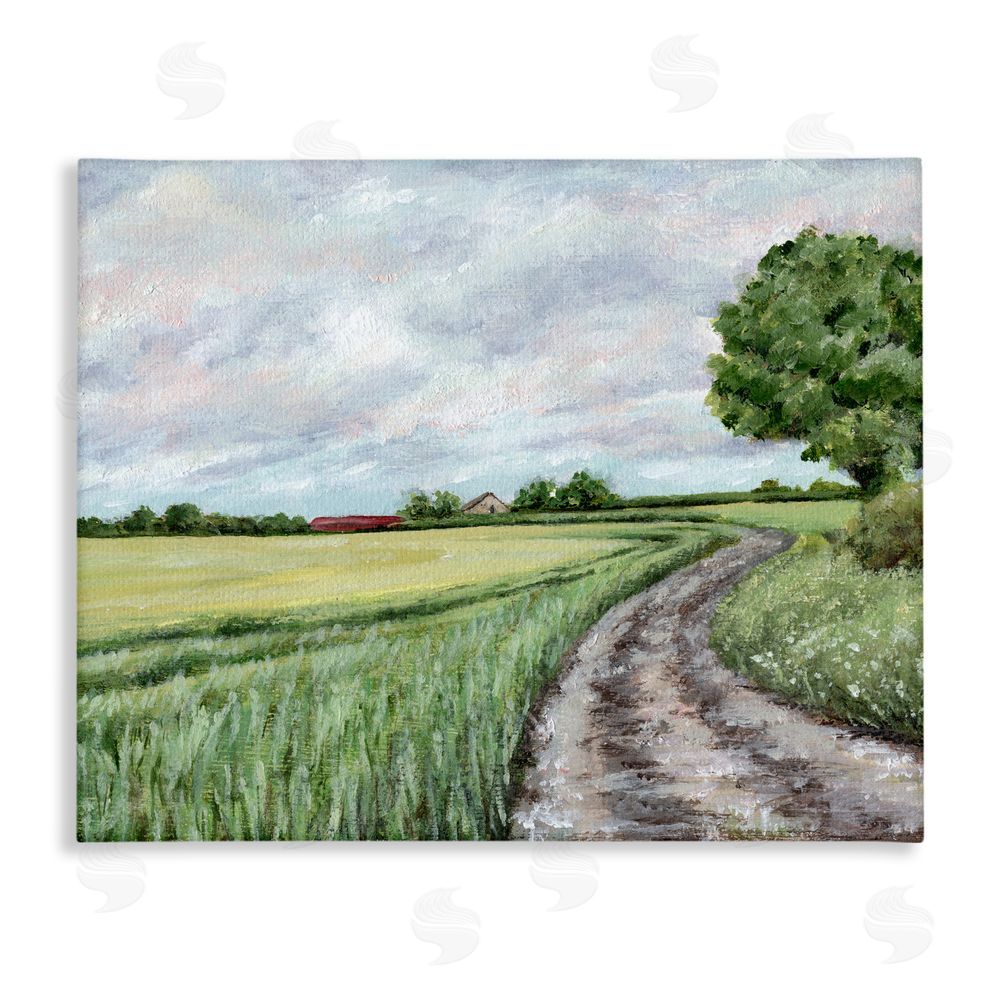 Leah Noel Art Winding Country Roads Stretched Canvas Wall Art Print