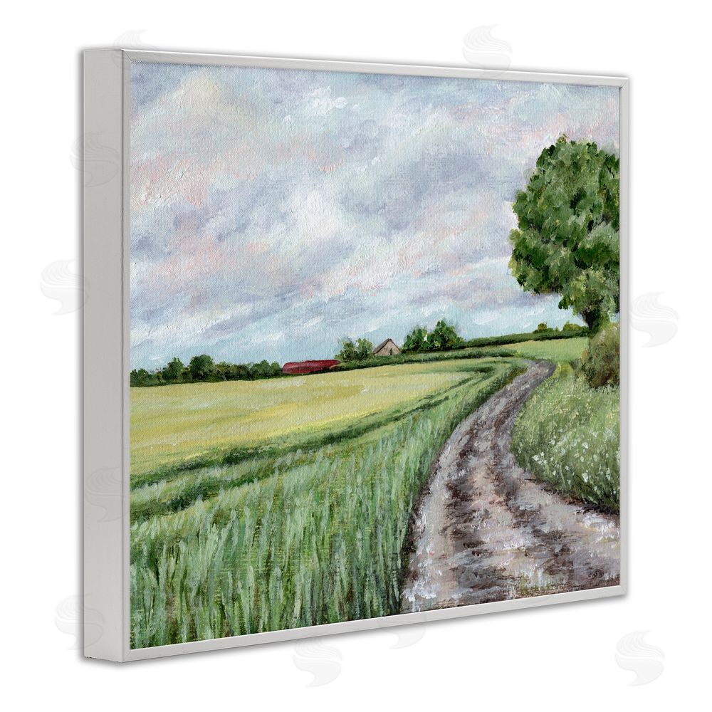 Leah Noel Art Winding Country Roads White Framed Giclee Print Wall Art